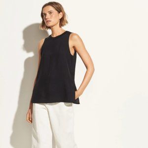 Vince. Rib Trim Black Tank